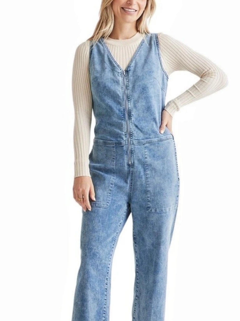 Duer Women's Blue Denim Jumpsuit